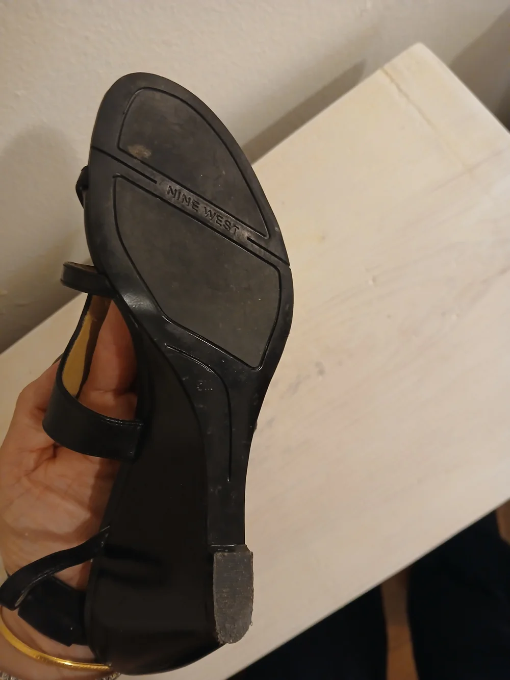 Nine West Black Women's Wedge Sandals - Sleek Strappy Design